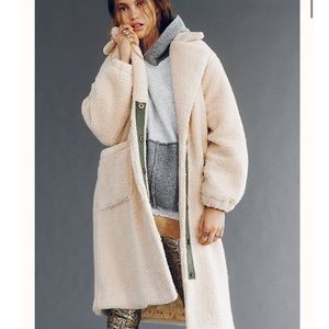 Free People Tessa Teddy Coat Color Oatmeal